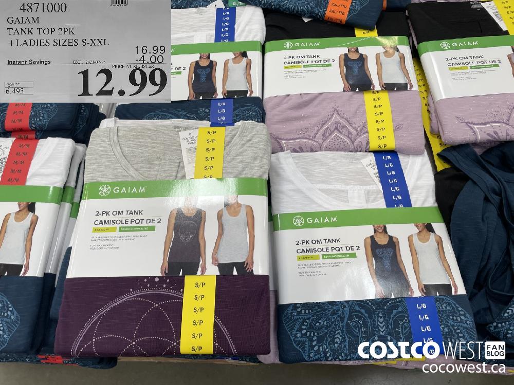 4871000 GAIAM TANK TOP 2PK LADIES SIZES S-XXL ($4.00 INSTANT SAVINGS EXPIRES ON 2021-07-25) $12.99