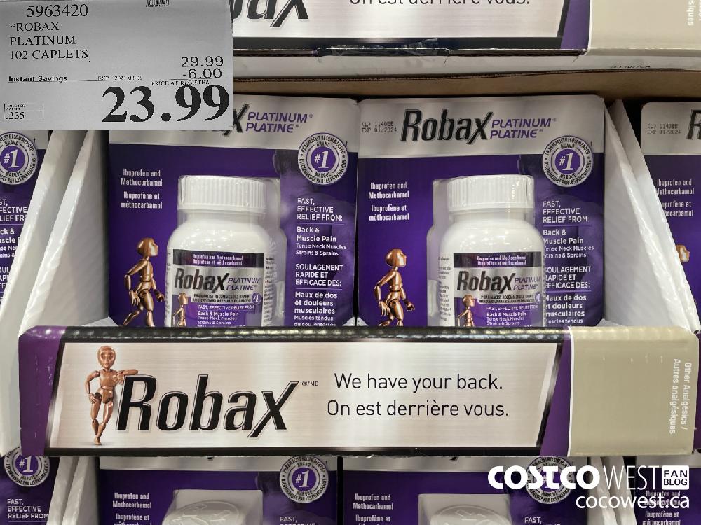 5963420 ROBAX PLATINUM 102 CAPLETS ($6.00 INSTANT SAVINGS EXPIRES ON 2021-08-01) $23.99
