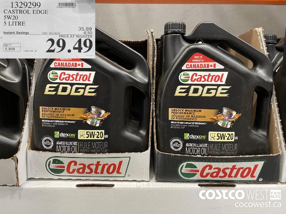 1329299 CASTROL EDGE 5W20 5 LITRE ($6.50 INSTANT SAVINGS EXPIRES ON 2021-08-01) $29.49