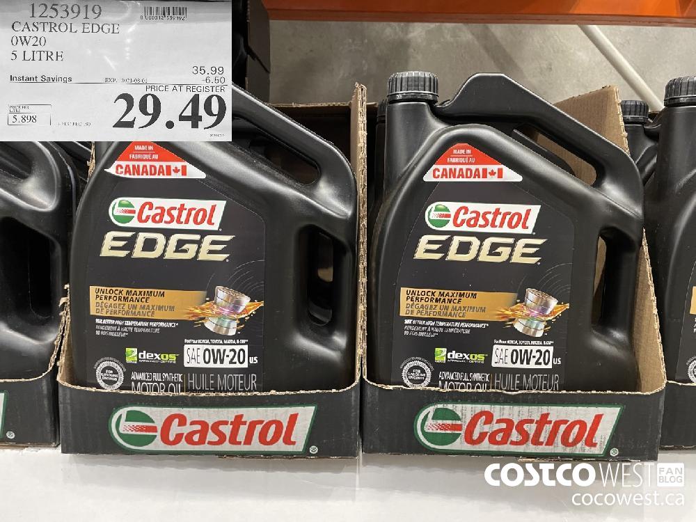 1253919 CASTROL EDGE 0W20 5 LITRE ($6.50 INSTANT SAVINGS EXPIRES ON 2021-08-01) $29.49