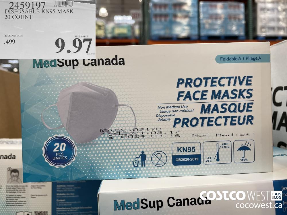2459197 DISPOSABLE KN95 MASK 20 COUNT $9.97
