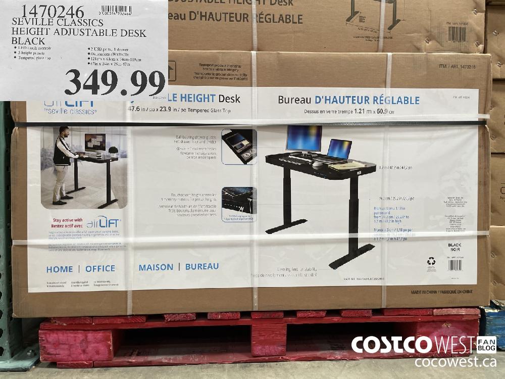 1470246 SEVILLE CLASSICS HEIGHT ADJUSTABLE DESK BLACK $349.99