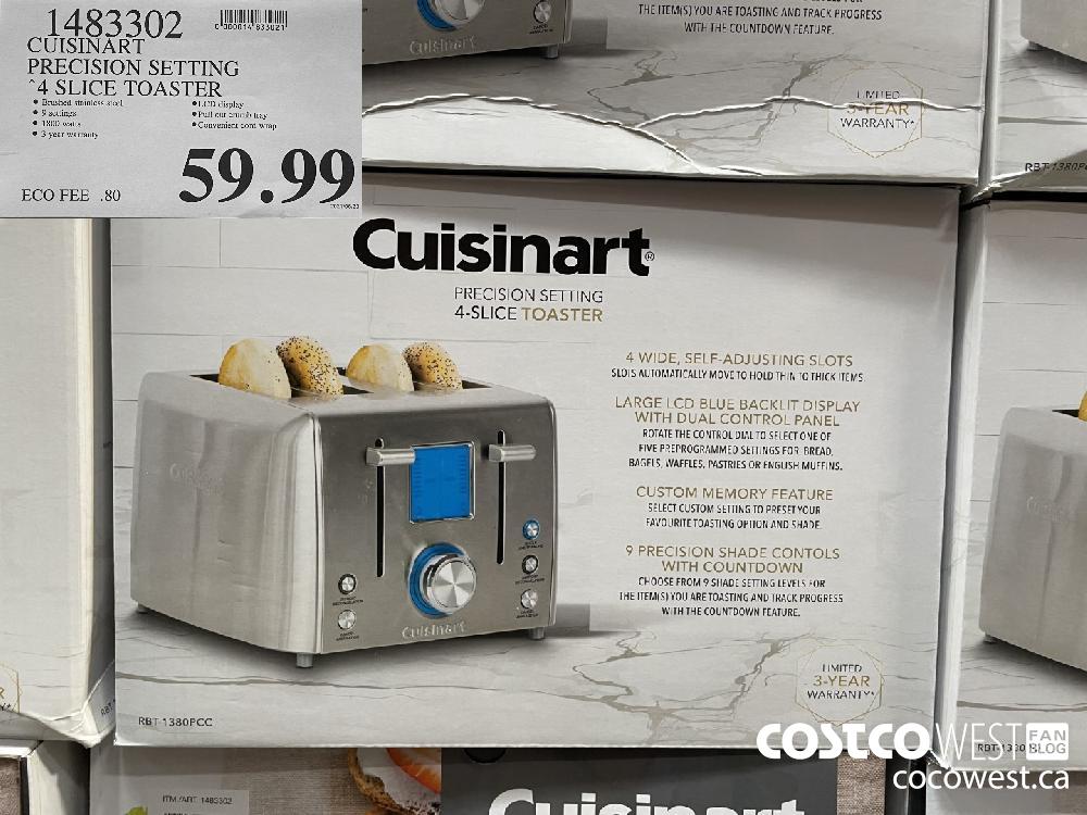 1483302 CUISINART PRECISION SETTING 4 SLICE TOASTER $59.99