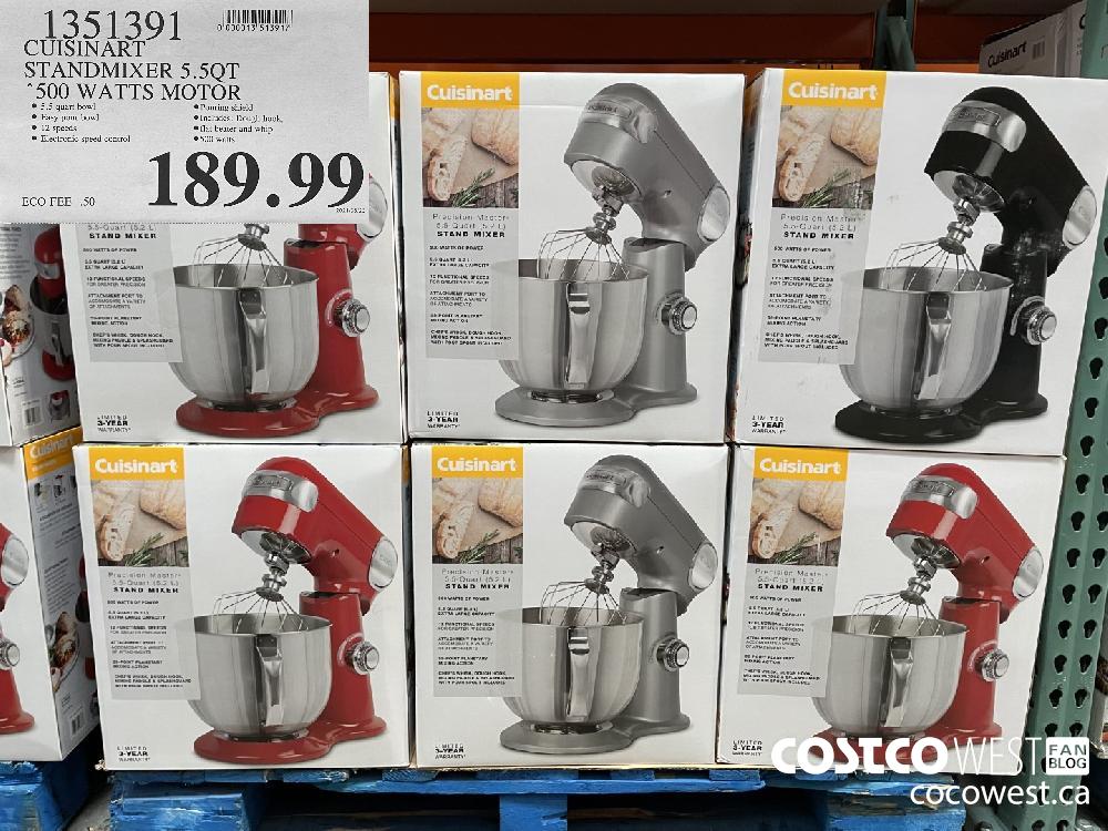 1351391 CUISINART STANDMIXER 5.5QT 300 WATTS MOTOR $189.99
