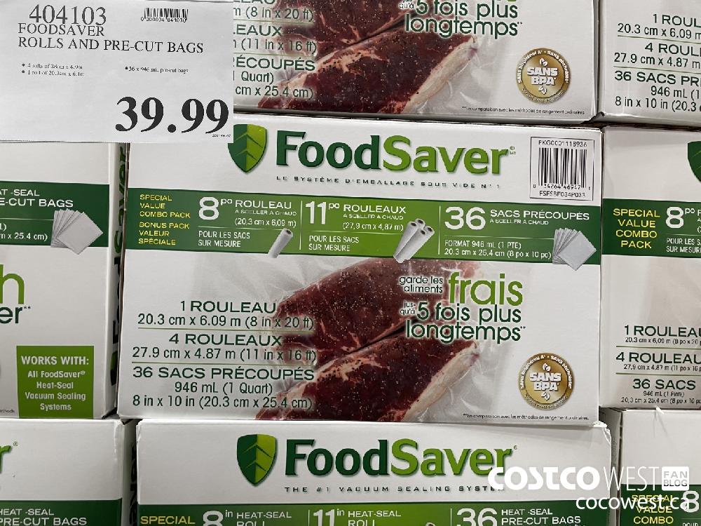 404103 FOODSAVER ROLLS AND PRE-CUT BAGS $39.99