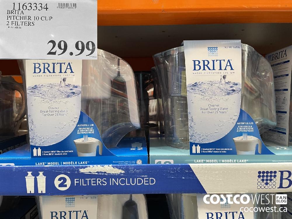 1163334 BRITA PITCHER 10 CUP 2 FILTERS $29.99