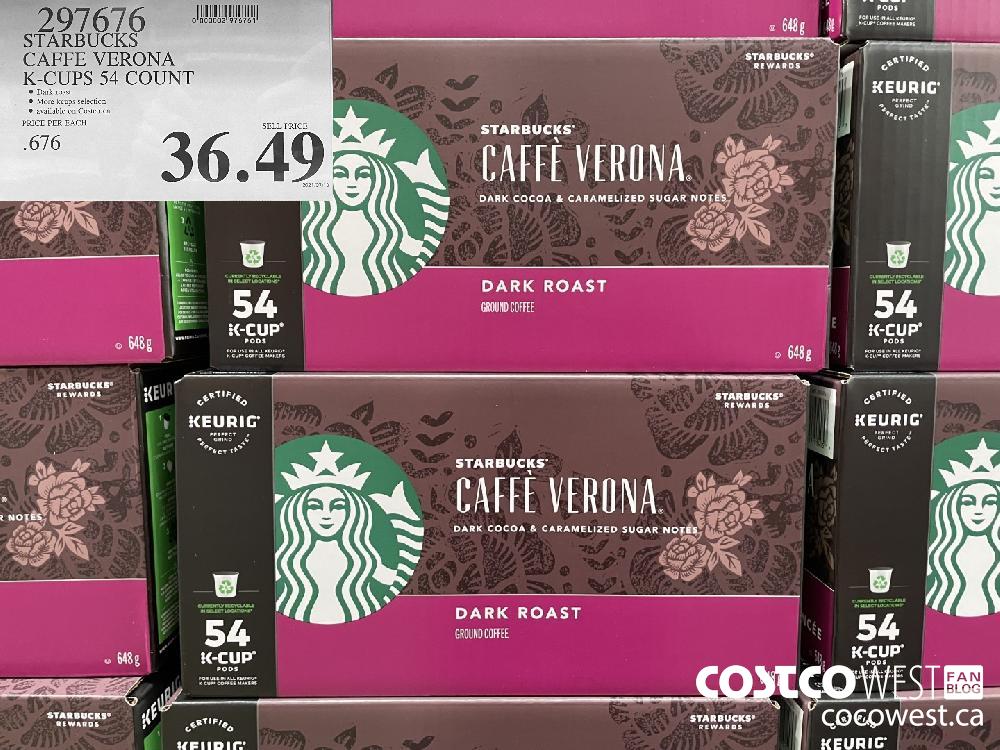 297676 STARBUCKS CAFFE VERONA K-CUPS 54 COUNT $36.49