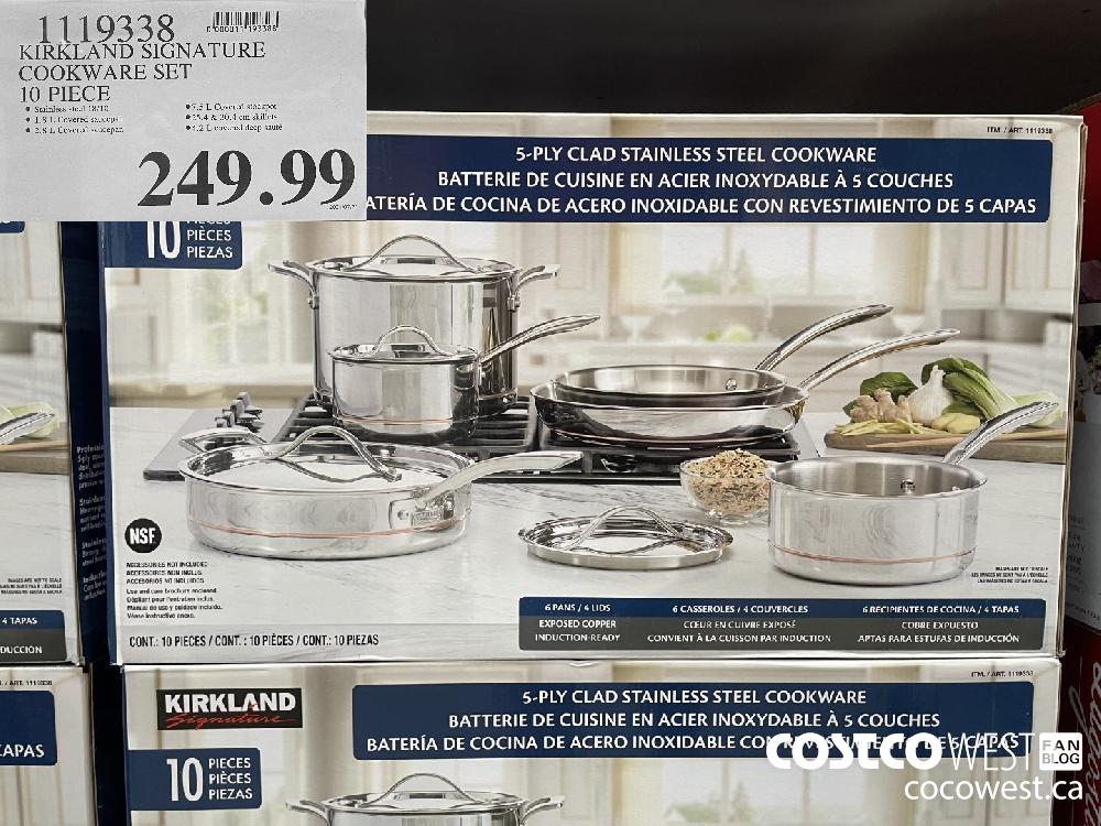 Costco Sale: Kirkland Signature 13-Pc Tri-Ply Stainless Steel Cookware  $139.99