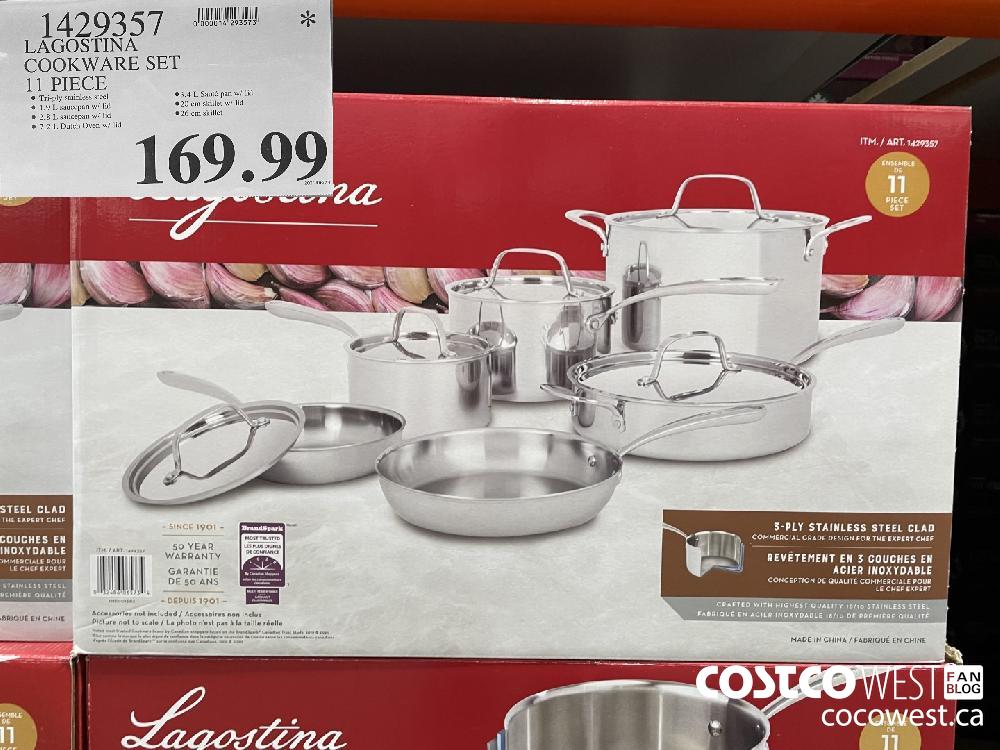 Costco Sale: Kirkland Signature 13-Pc Tri-Ply Stainless Steel Cookware  $139.99