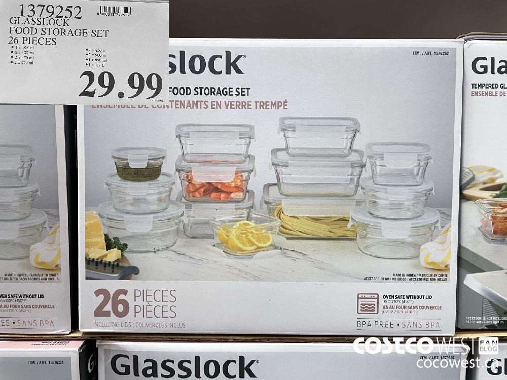 1379252 GLASSLOCK FOOD STORAGE SET 26 PIECES $29.99