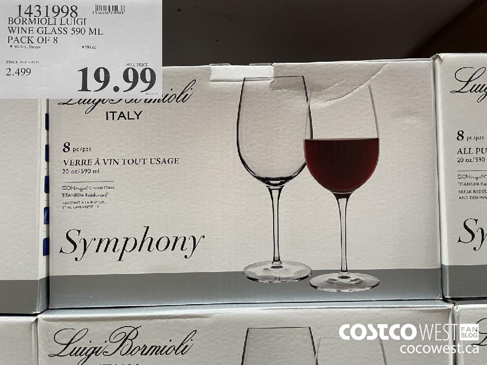 1431998 BORMIOLI LUIGI WINE GLASS 590 ML PACK OF 8 $19.99
