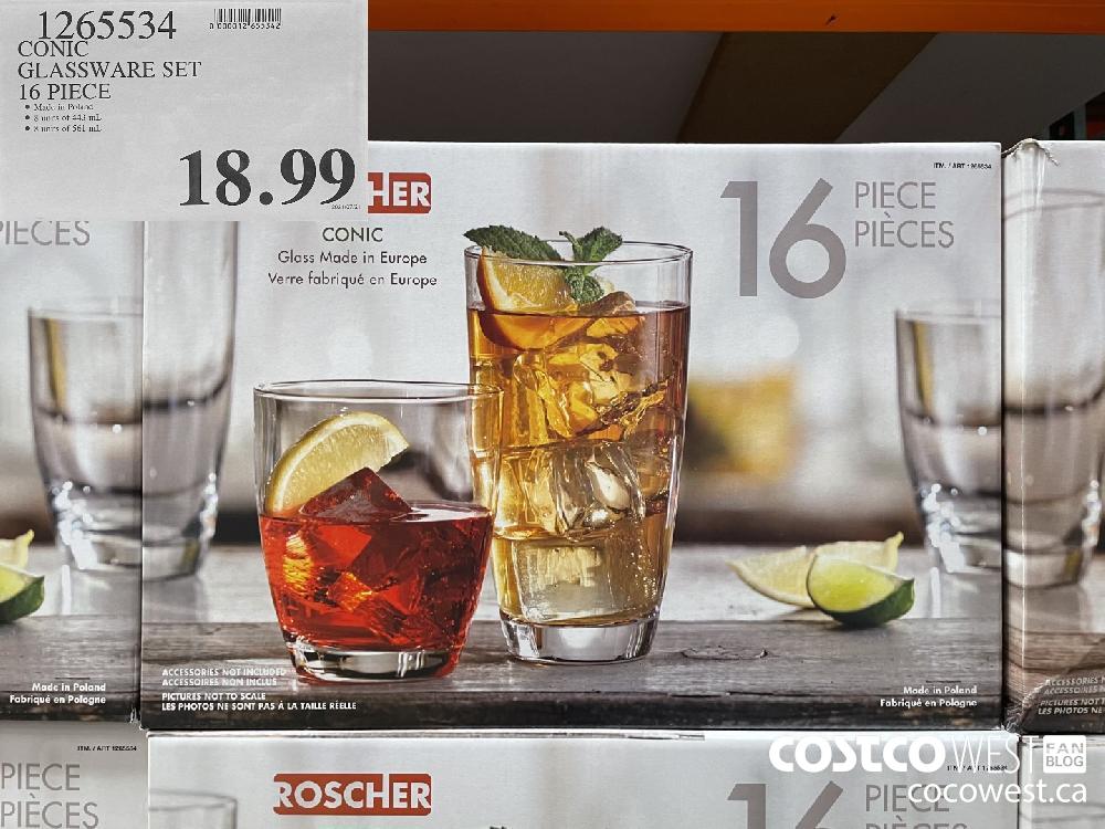 1265534 CONIC GLASSWARE SET 16 PIECE $18.99