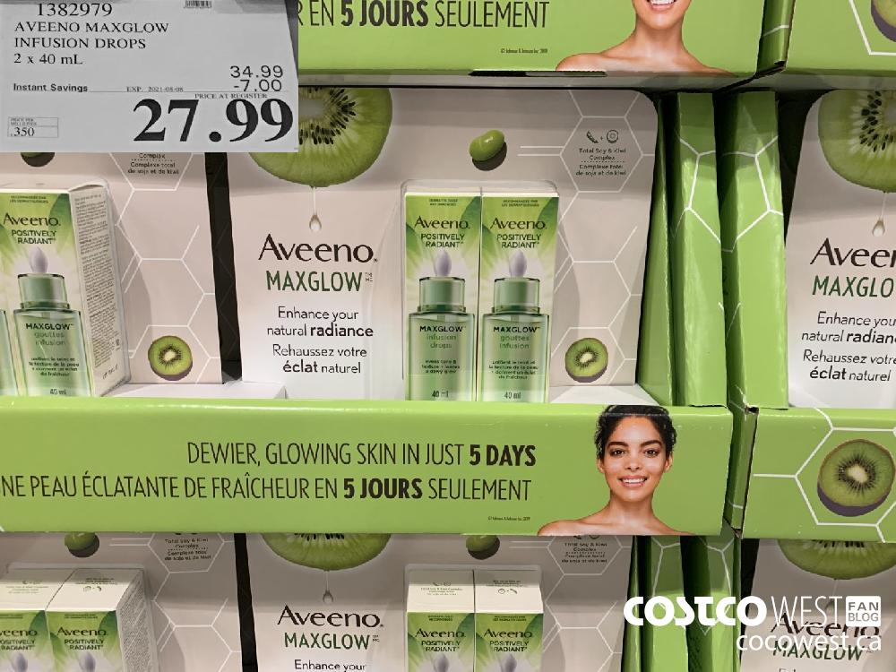 1382979 AVEENO MAXGLOW INFUSION DROPS 2 x 40 mL ($7.00 INSTANT SAVINGS EXPIRES ON 2021-08-08) $27.99
