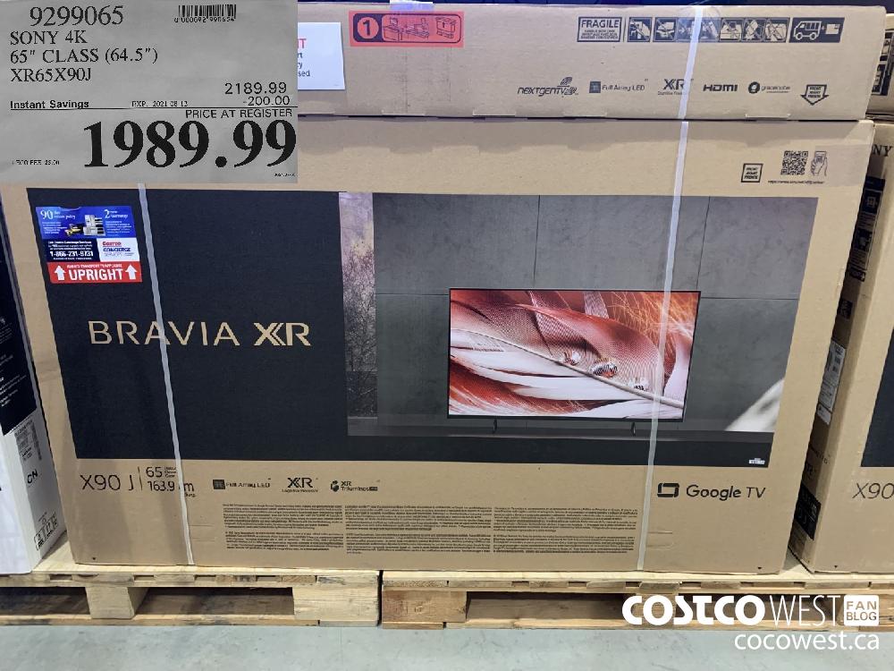 9299065 SONY 4K 65" CLASS (64.5") XR65X90J ($200.00 INSTANT SAVINGS EXPIRES ON 2021-08-12) $1989.99