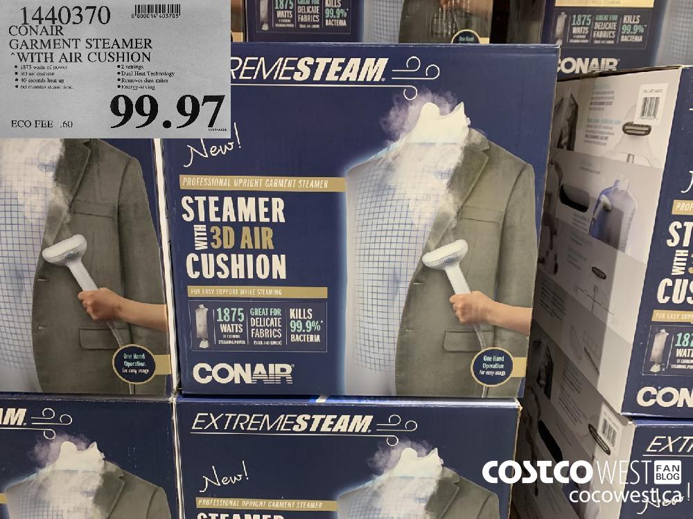 1440370 CONAIR GARMENT STEAMER WITH AIR CUSHION $99.97