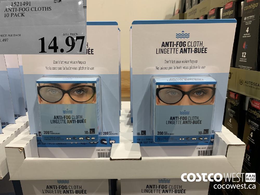 1521491 ANTI-FOG CLOTHS 10 PACK $14.97