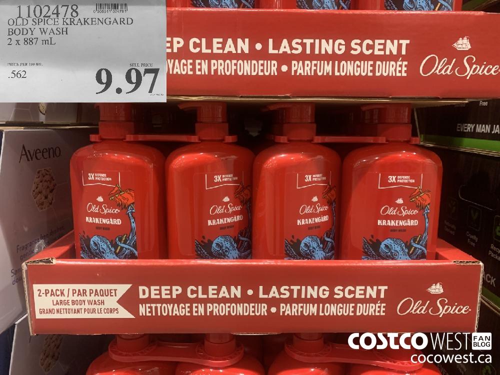 1102478 OLD SPICE KRAKENGARD BODY WASH 2 x 887 mL $9.97