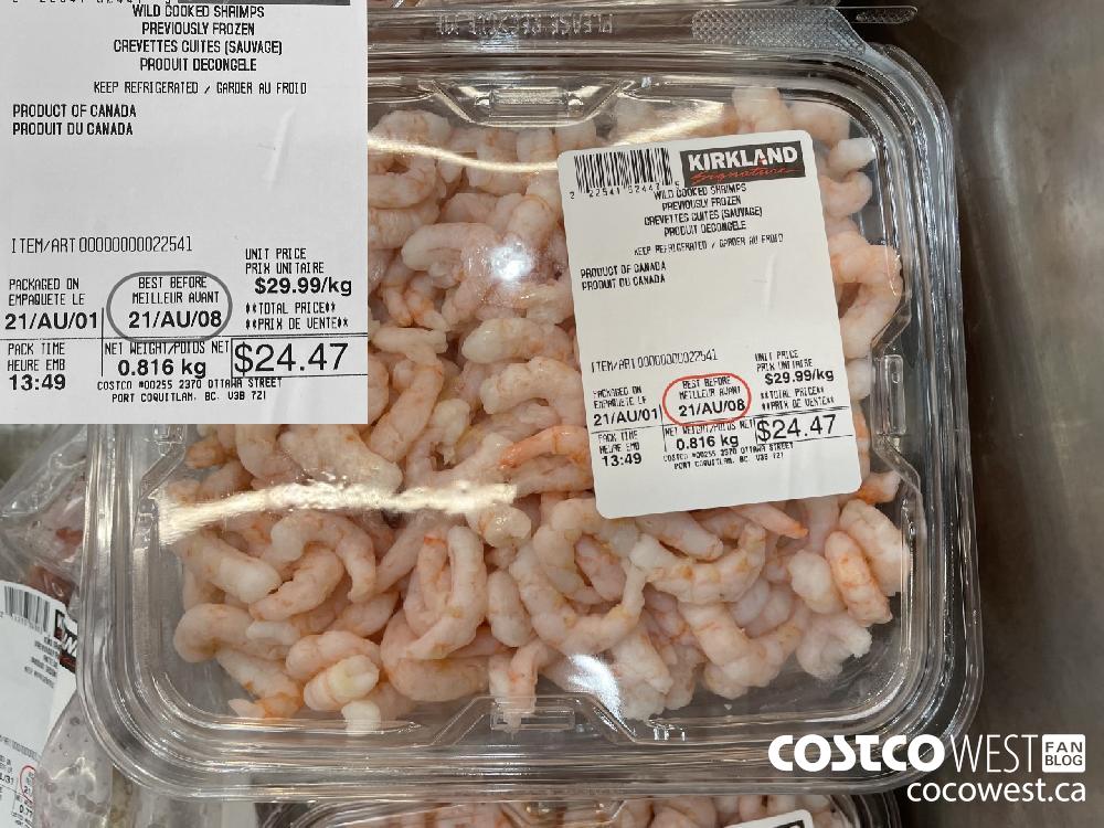 22541 WILD COOKED SHRIMPS PREVIOUSLY FROZEN $29.99