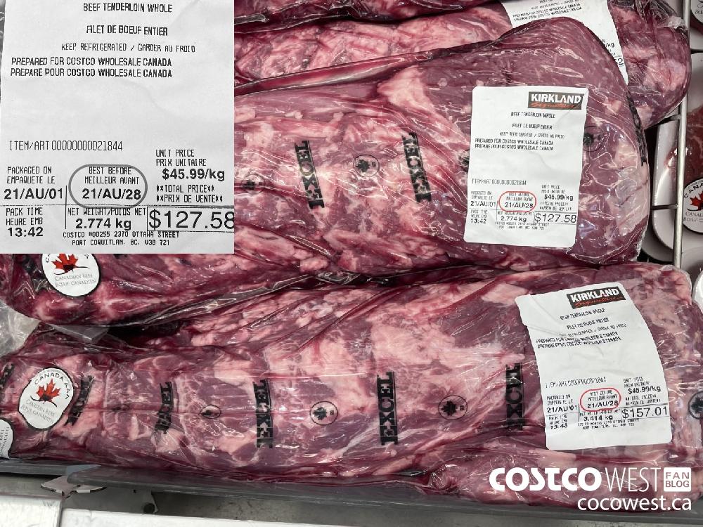 21844 BEEF TENDERLOIN WHOLE $45.99