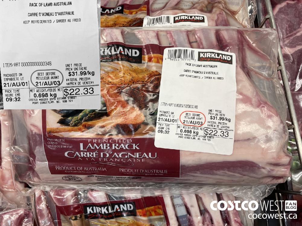 348 RACK OF LAMB AUSTRALIAN $31.99