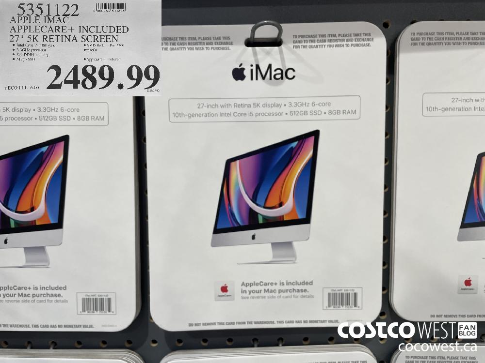 5351122 APPLE IMAC APPLECARE+ INCLUDED 2h SK RETINA SCREEN $2489.99