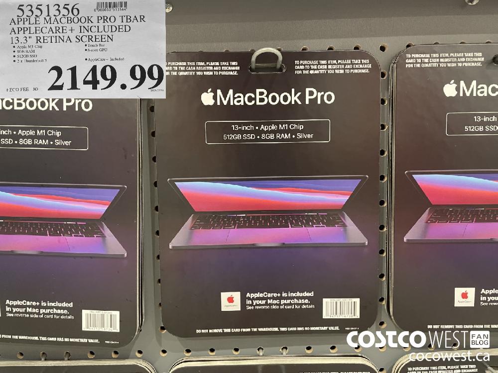 5351356 APPLE MACBOOK PRO TBAR APPLECARE+ INCLUDED 13.3" RETINA SCREEN $2149.99