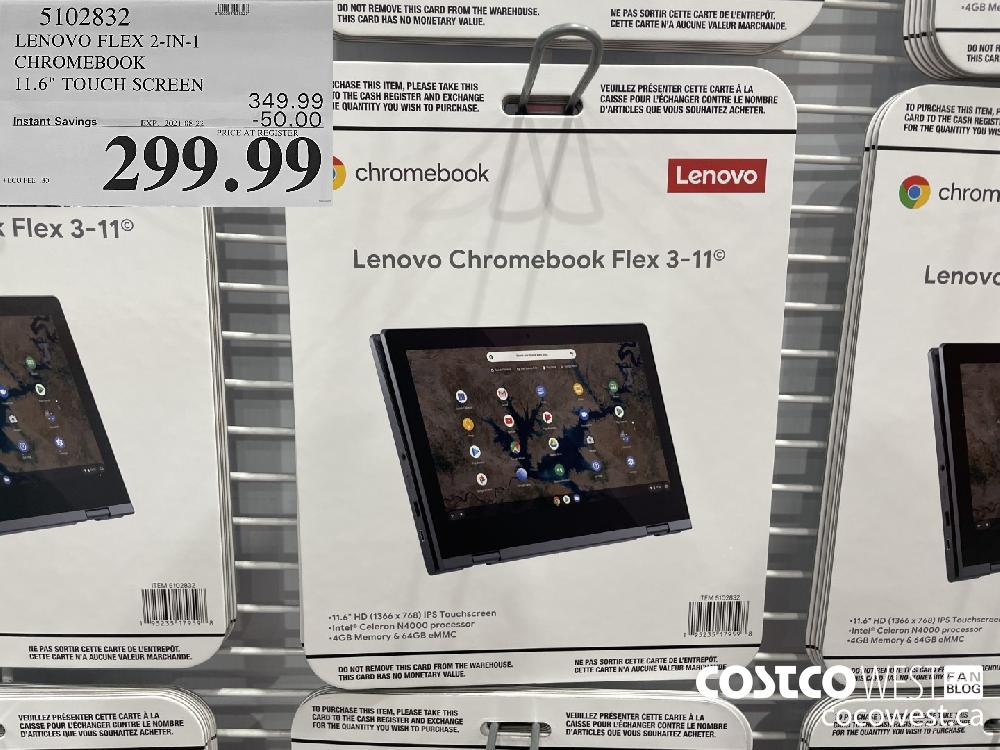 5102832 LENOVO FLEX 2-IN-1 CHROMEBOOK 11.6" TOUCH SCREEN ($50.00 INSTANT SAVINGS EXPIRES ON 2021-08-22) $299.99