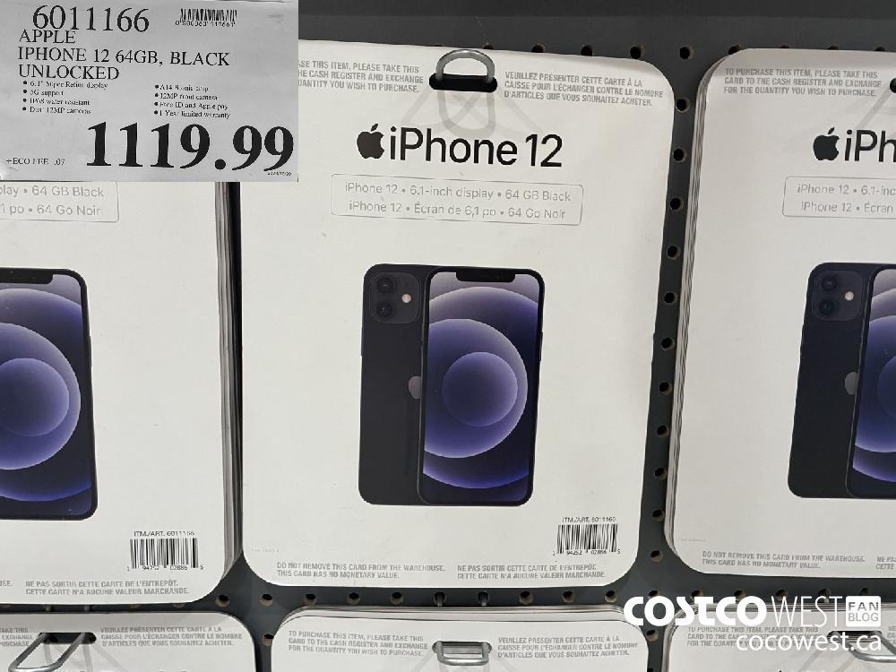 6011166 APPLE IPHONE 12 64GB, BLACK UNLOCKED $1119.99