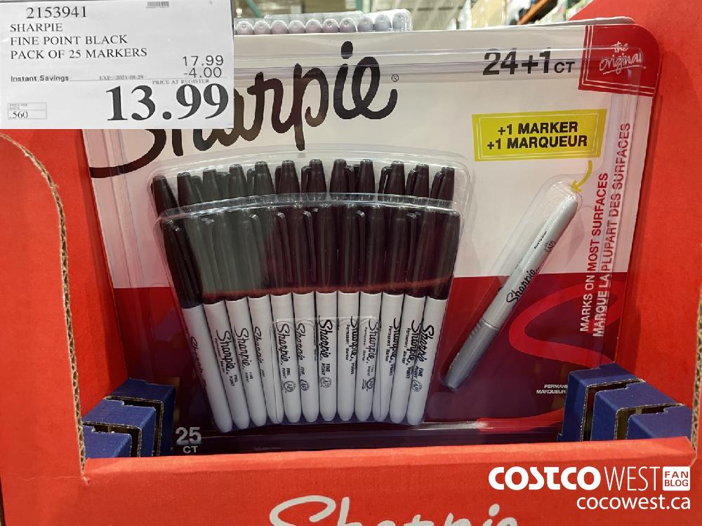 2153941 SHARPIE FINE POINT BLACK PACK OF 25 MARKERS ($4.00 INSTANT SAVINGS EXPIRES ON 2021-08-29) $13.99