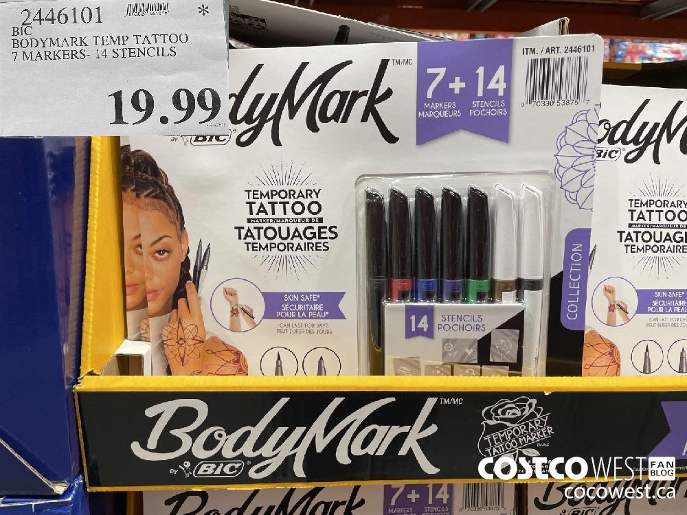 2446101 BIC BODYMARK TEMP TATTOO 7 MARKERS- 14 STENCILS $19.99