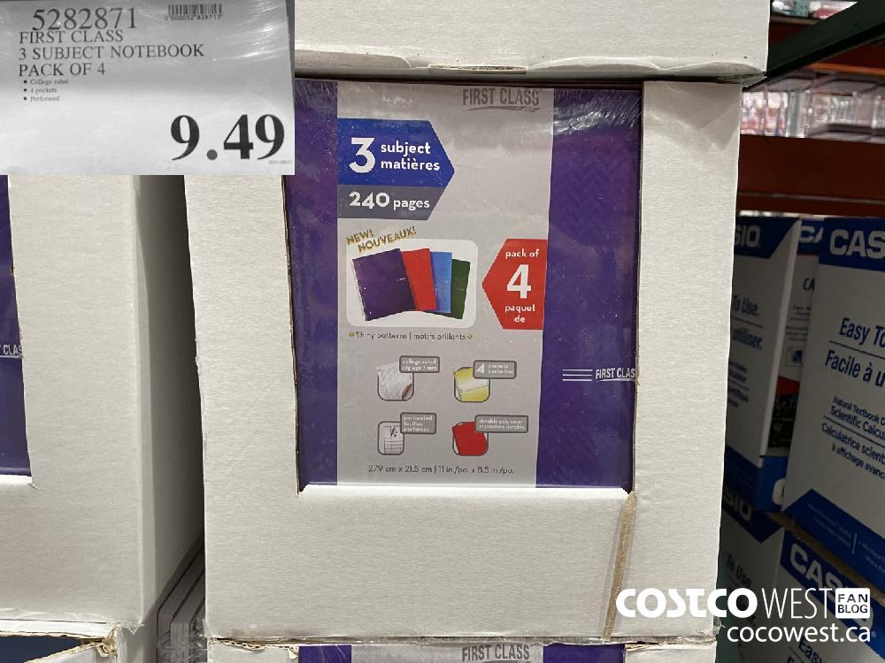 5282871 FIRST CLASS 3 SUBJECT NOTEBOOK PACK OF 4 $9.49