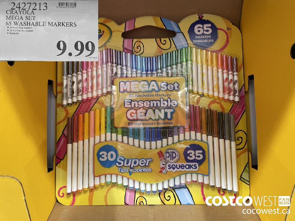 2427213 CRAYOLA MEGA SET 65 WASHABLE MARKERS $9.99