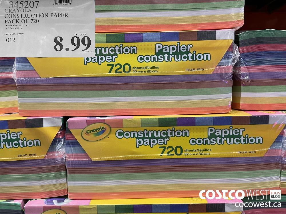 345207 CRAYOLA CONSTRUCTION PAPER PACK OF 720 $8.99