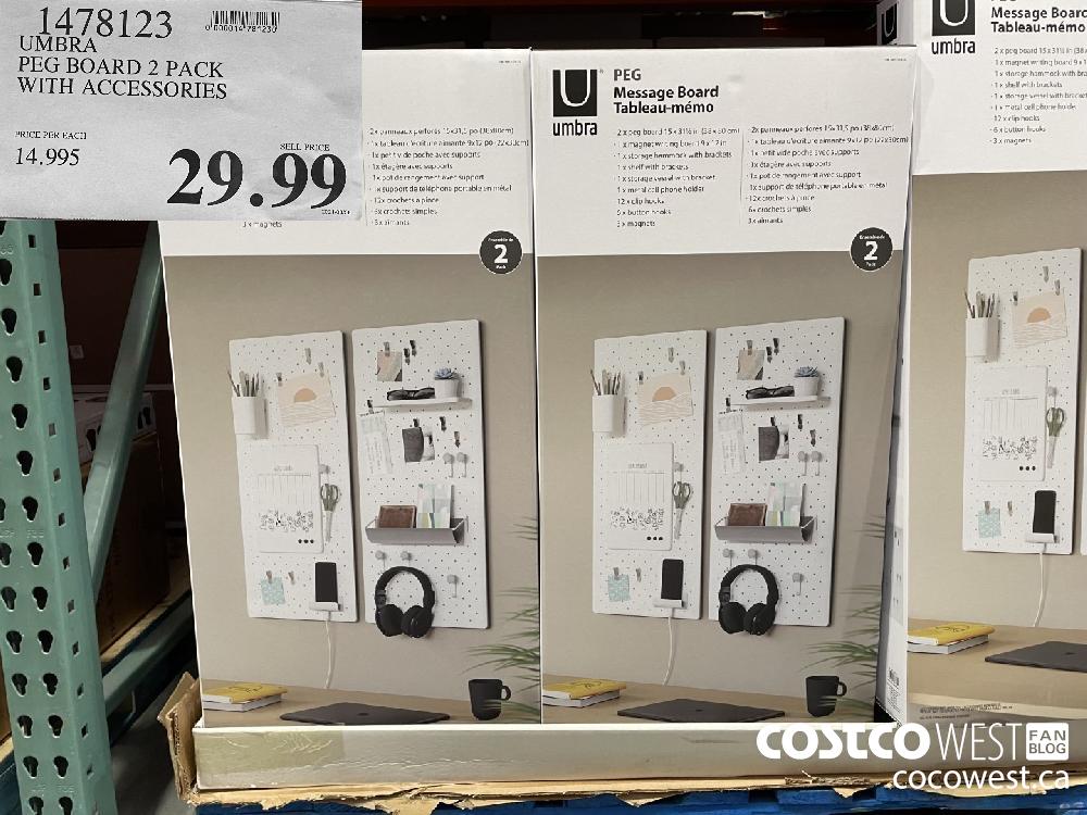 1478123 UMBRA PEG BOARD 2 PACK WITH ACCESSORIES $29.99