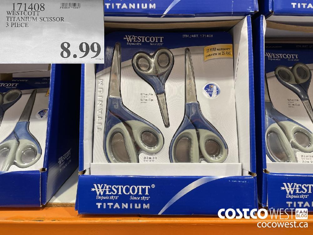 171408 WESTCOTT TITANIUM SCISSOR 3 PIECE $8.99