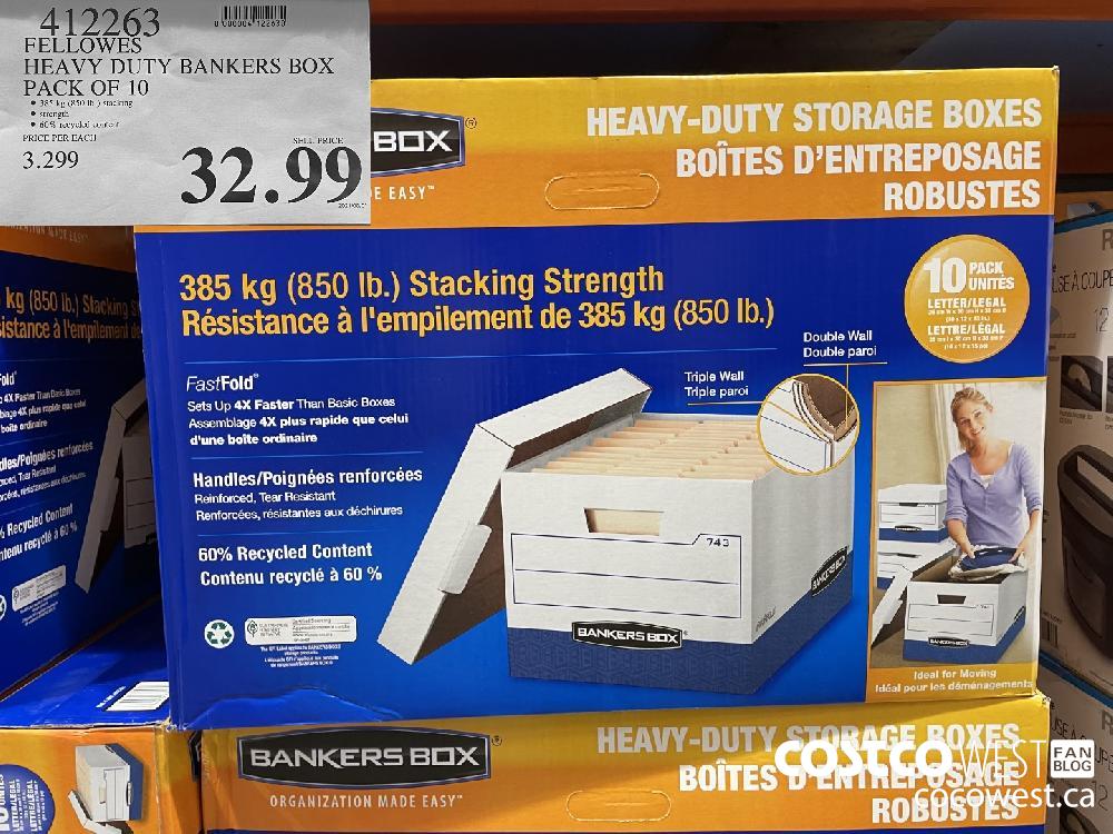 412263 FELLOWES HEAVY DUTY BANKERS BOX PACK OF 10 $32.99