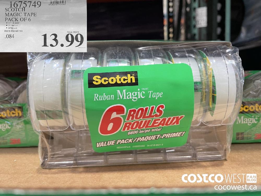 1675749 SCOTCH MAGIC TAPE PACK OF 6 $13.99
