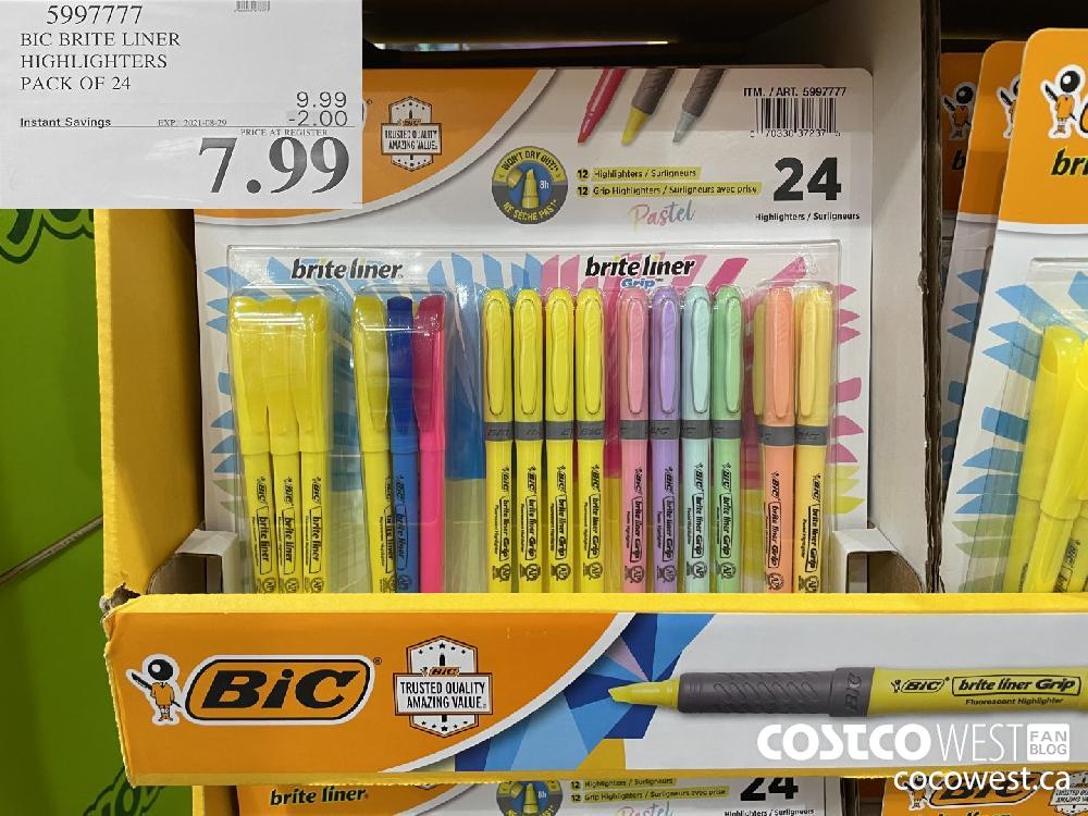 5997777 BIC BRITE LINER HIGHLIGHTERS PACK OF 24 ($2.00 INSTANT SAVINGS EXPIRES ON 2021-08-29) $7.99