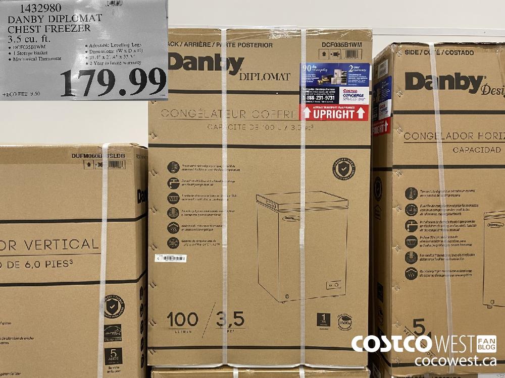 1432980 DANBY DIPLOMAT CHEST FREEZER 3.5 cu. ft. $179.99