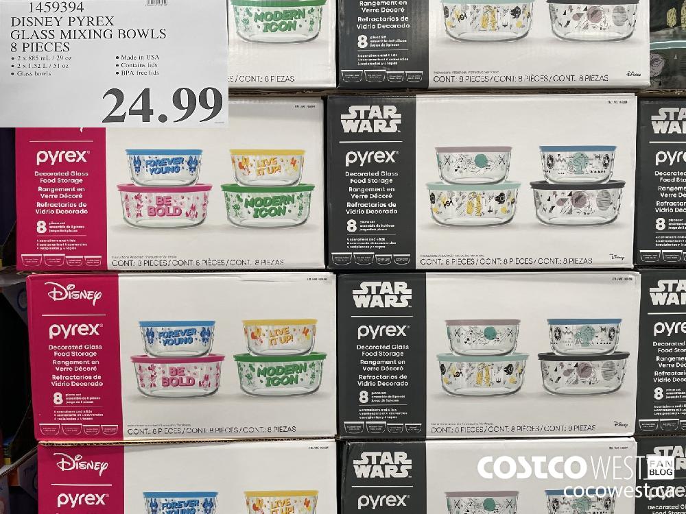 1459394 DISNEY PYREX GLASS MIXING BOWLS 8 PIECES $24.99