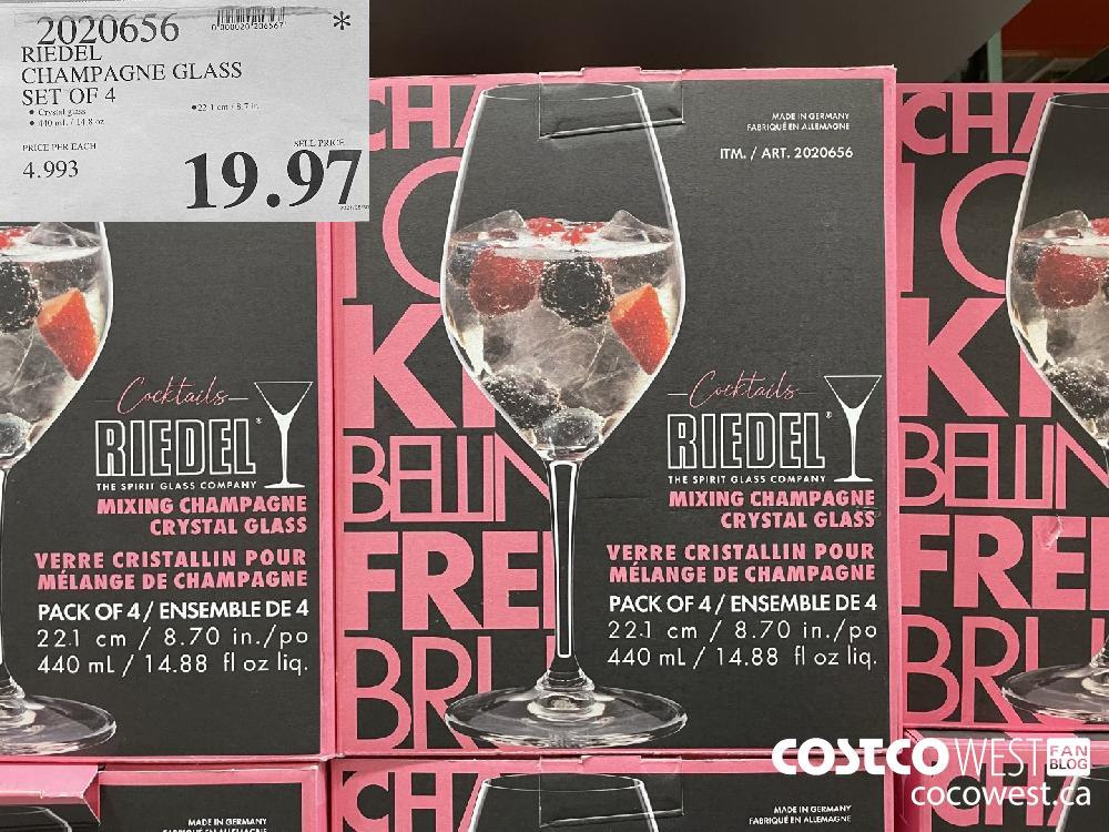 2020656 RIEDEL CHAMPAGNE GLASS SET OF 4 $19.97