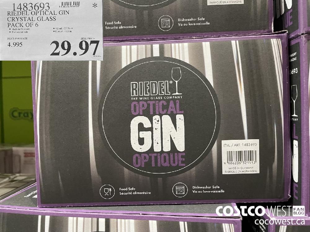 1483093 RIEDEL OPTICAL GIN CRYSTAL GLASS PACK OF 6 $29.97