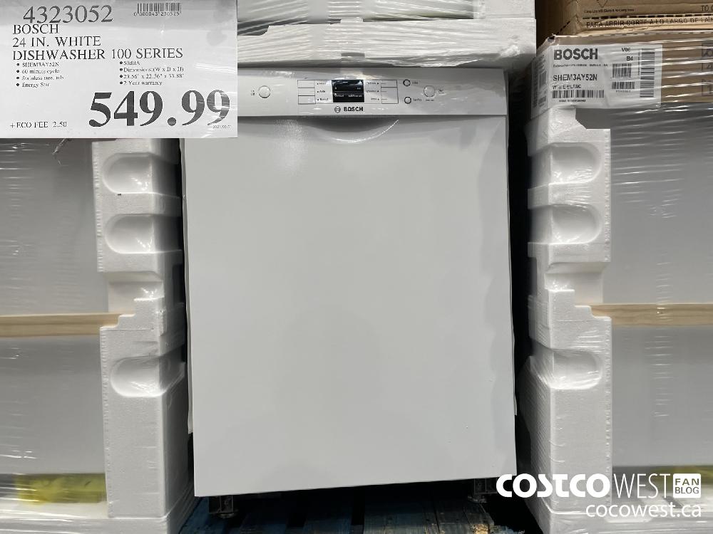 4323052 BOSCH 24 IN. WHITE DISHWASHER 100 SERIES $549.99