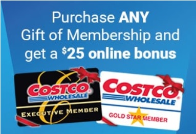 Costco Gift Of Membership $25-$50 Online Bonus Includes Membership ...