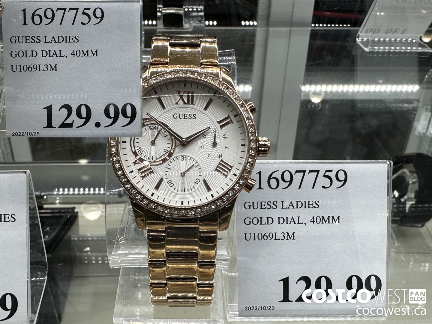 Costco Fall 2022 Superpost The Entire Jewellery And Watch Section   GUESS LADIES GOLD DIAL 40MM U1069L3M 20221206 109634 