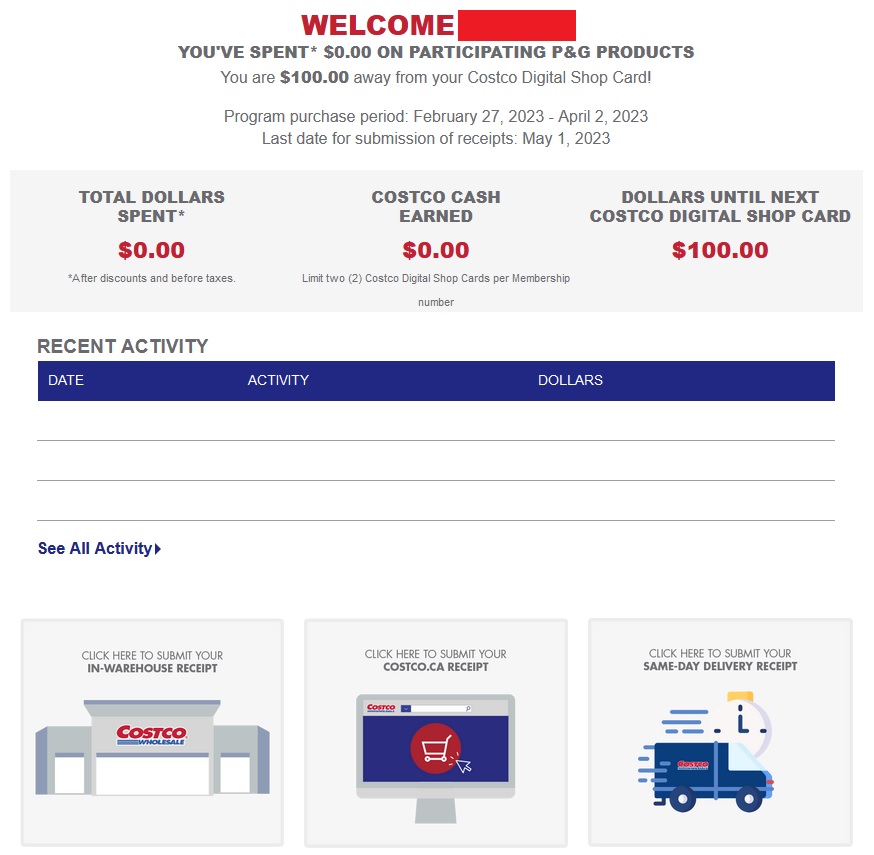 Costco: Spend $100 on P&G Products and Get $25 Costco Cash Card!